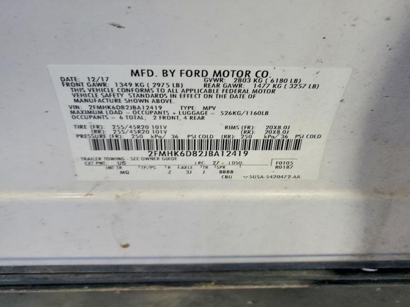 2018 FORD FLEX LIMITED 13