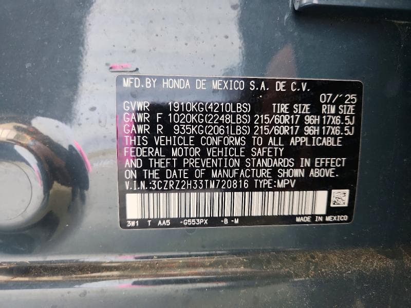 2026 HONDA HR-V LX LX 13