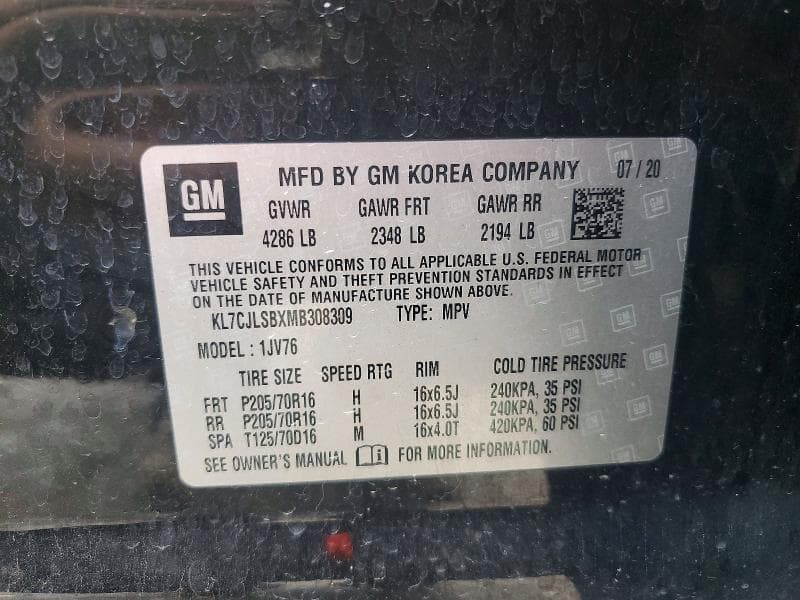 2021 CHEVROLET TRAX 1LT 12
