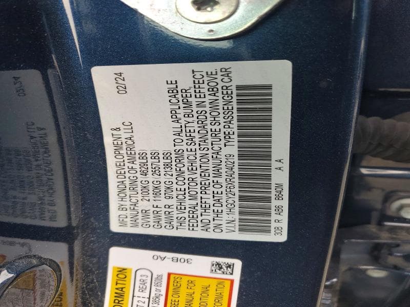 2024 HONDA ACCORD HYBRID EXL 12