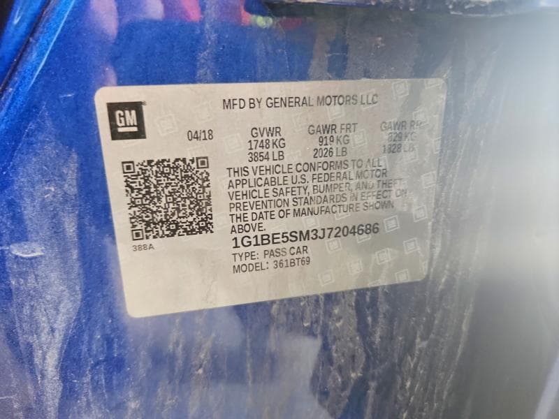 2018 CHEVROLET CRUZE LT 12