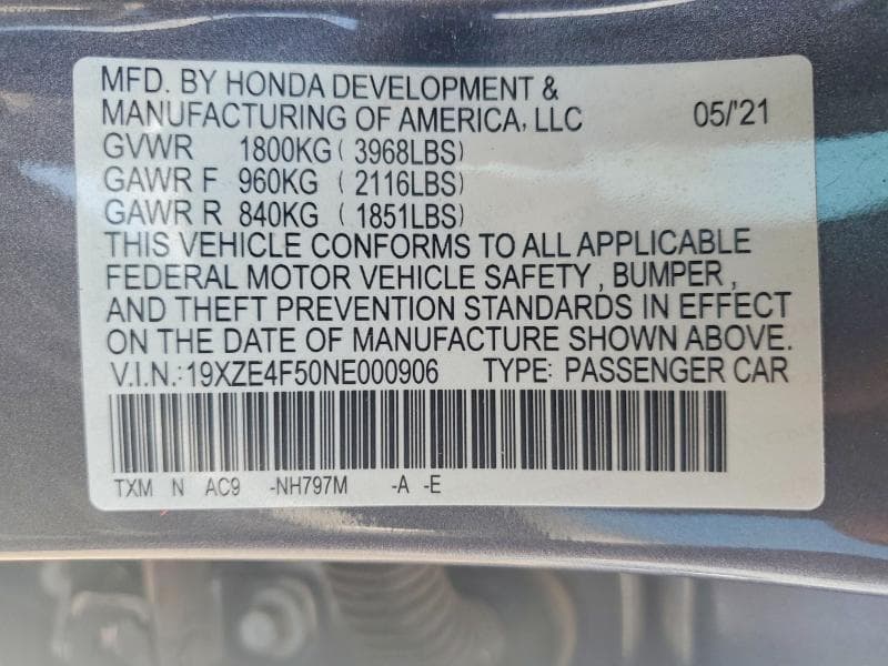 2022 HONDA INSIGHT EX 12