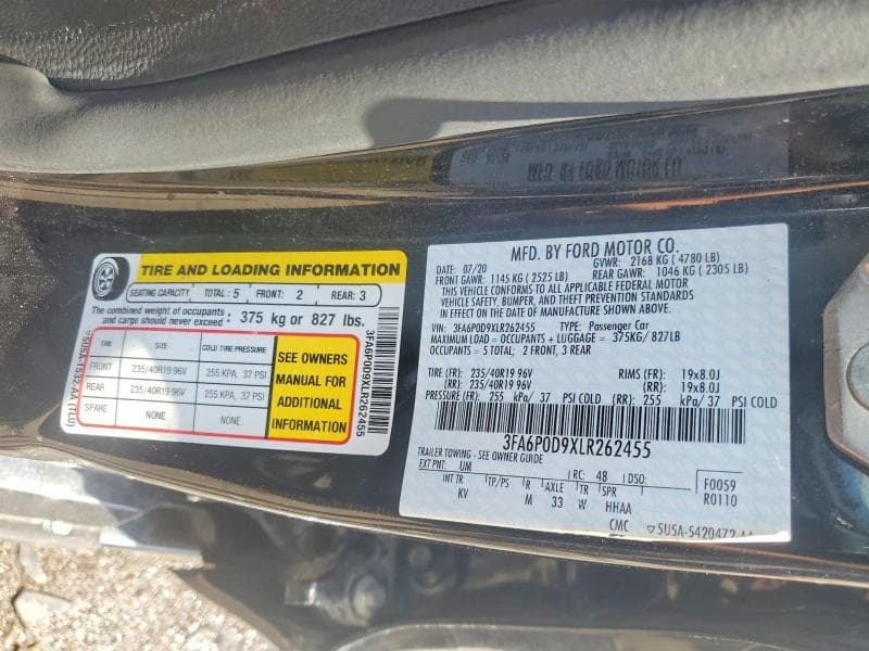 2020 FORD FUSION TITANIUM 12