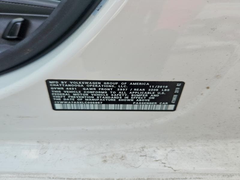 2020 VOLKSWAGEN PASSAT SE 12