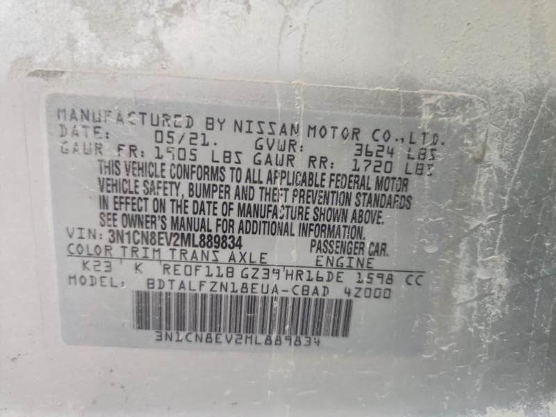 2021 NISSAN VERSA SV 12