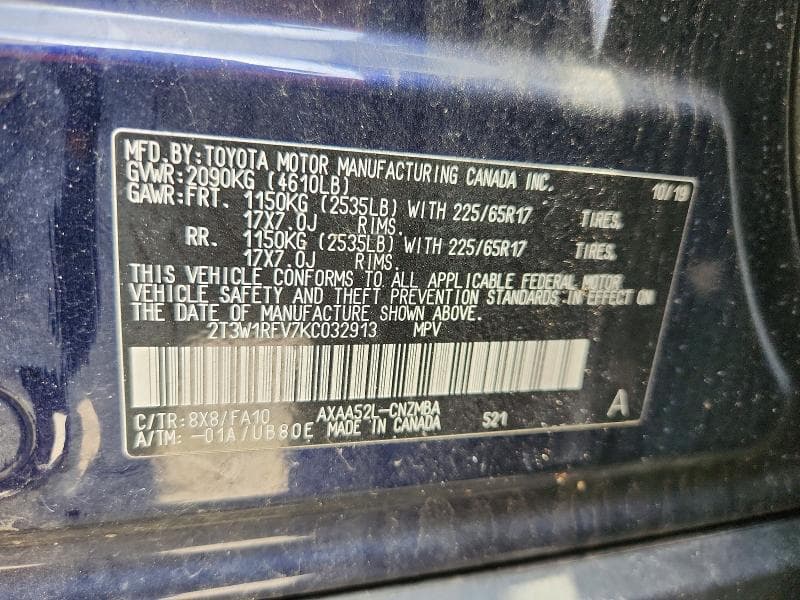 2019 TOYOTA RAV4 XLE 13