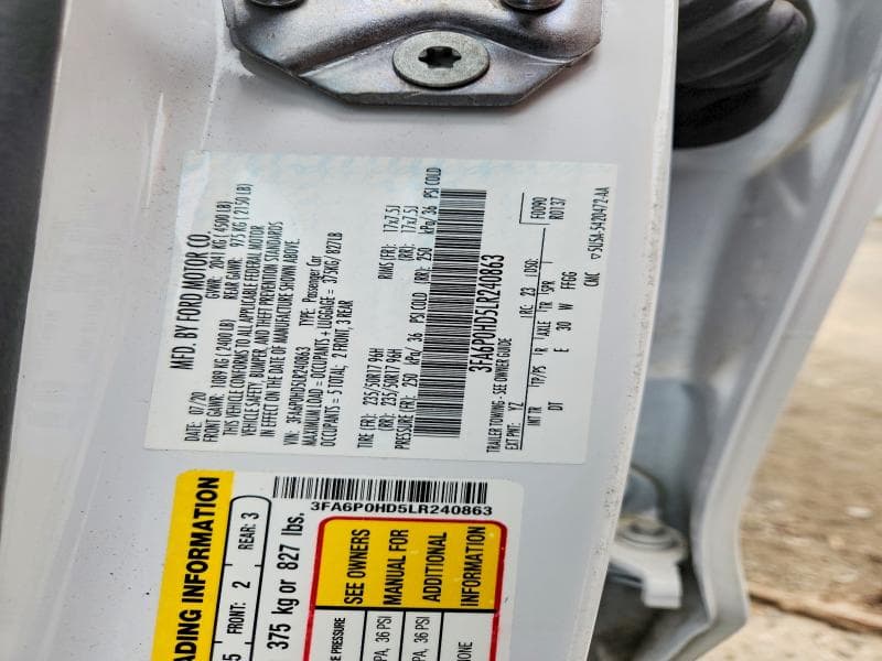 2020 FORD FUSION SE 12