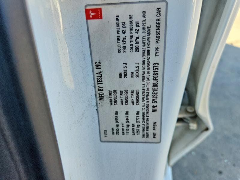 2018 TESLA MODEL 3 12