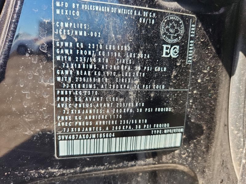 2018 VOLKSWAGEN TIGUAN SEL PREMIUM SEL PREMIUM 12