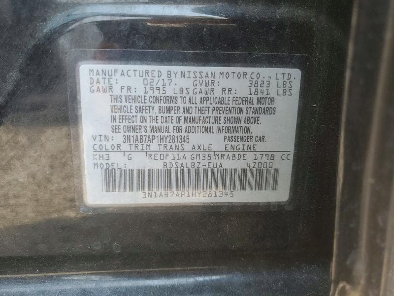 2017 NISSAN SENTRA S S 13