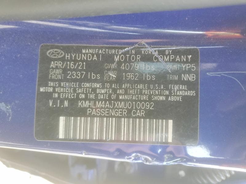 2021 HYUNDAI ELANTRA BLUE BLUE 13