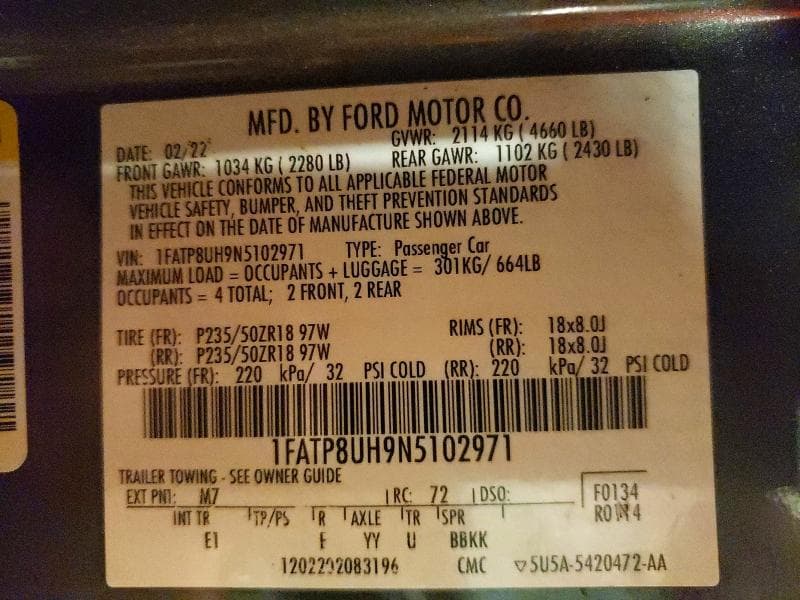 2022 FORD MUSTANG 12