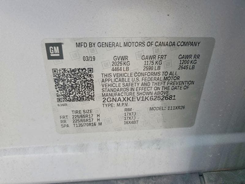 2019 CHEVROLET EQUINOX LT 13