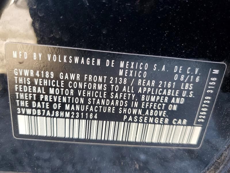 2017 VOLKSWAGEN JETTA SE 12
