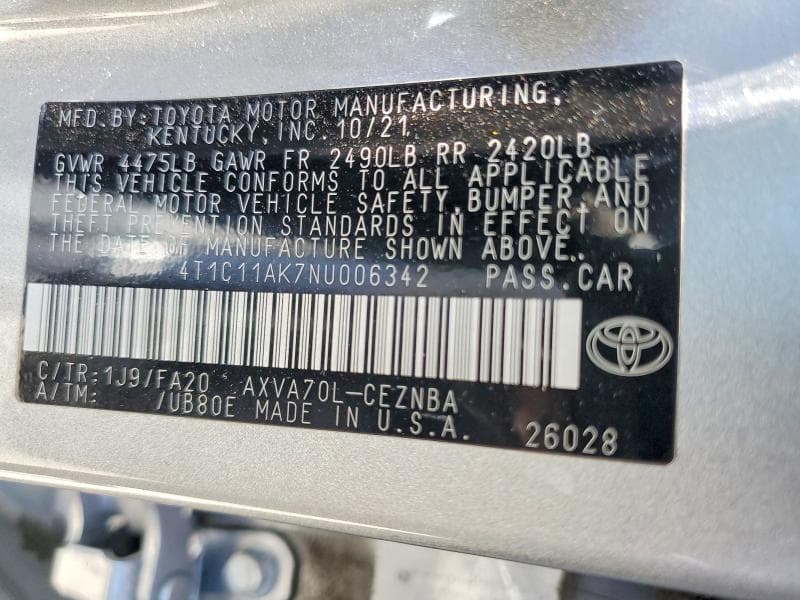 2022 TOYOTA CAMRY LE 13