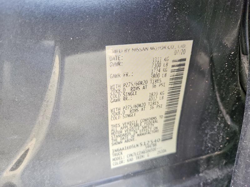 2020 NISSAN TITAN SV 12