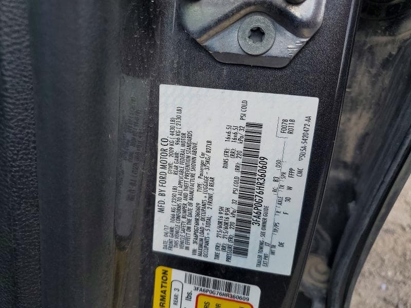2017 FORD FUSION S S 12