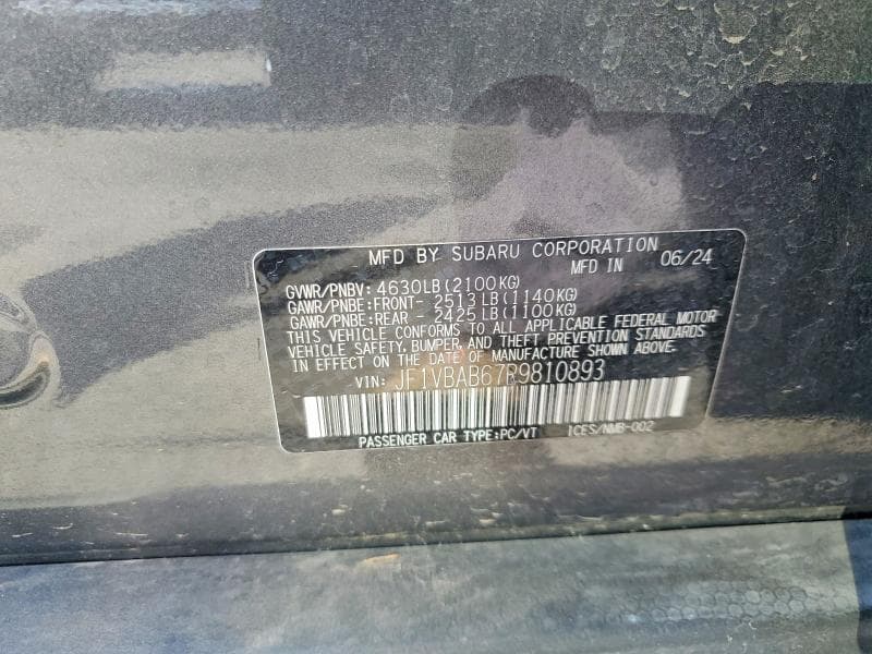 2024 SUBARU WRX 12