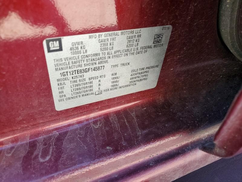 2016 GMC SIERRA K2500 SLT K2500 SLT 12
