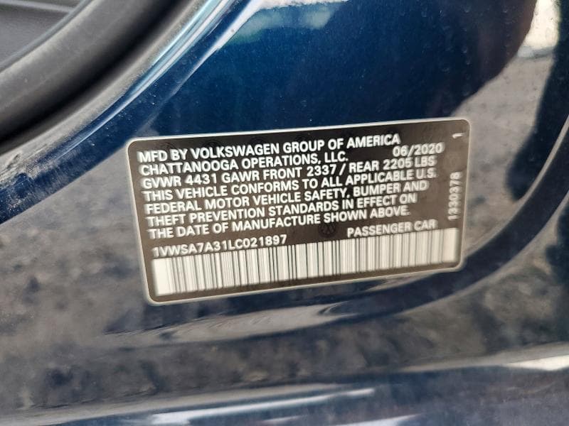 2020 VOLKSWAGEN PASSAT SE 12