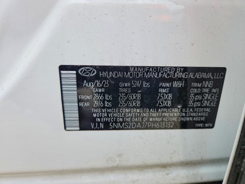 2023 HYUNDAI SANTA FE SEL SEL 12