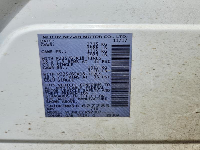 2018 NISSAN PATHFINDER SV 12