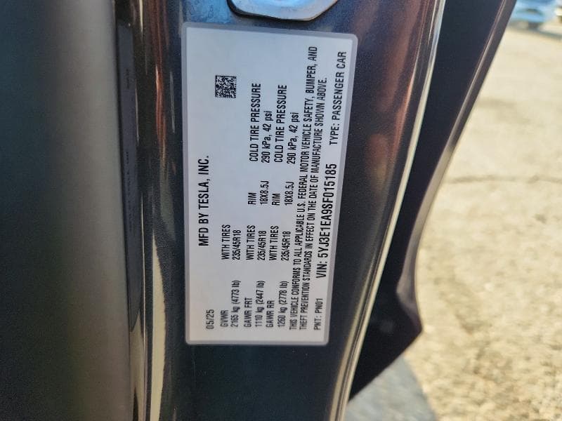 2025 TESLA MODEL 3 12