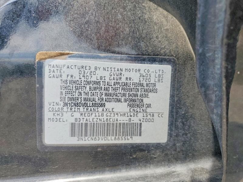 2020 NISSAN VERSA S S 12