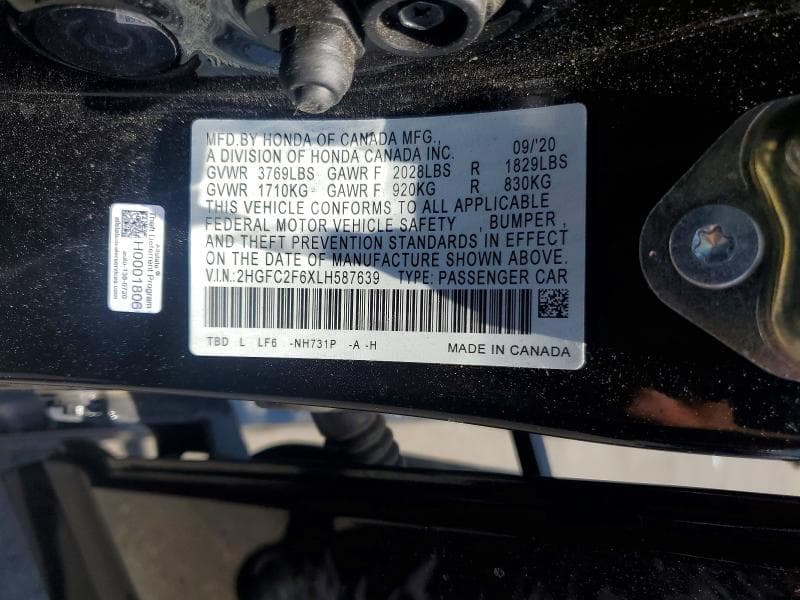 2020 HONDA CIVIC LX 12