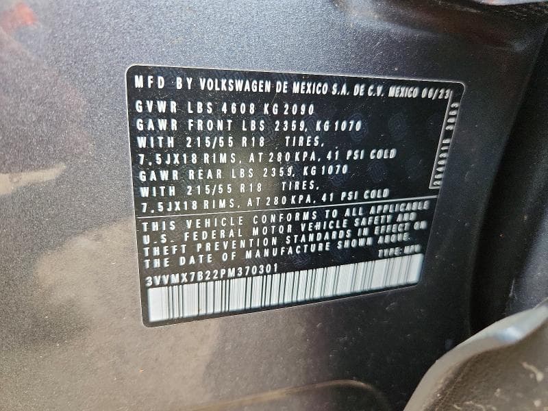 2023 VOLKSWAGEN TAOS S 12