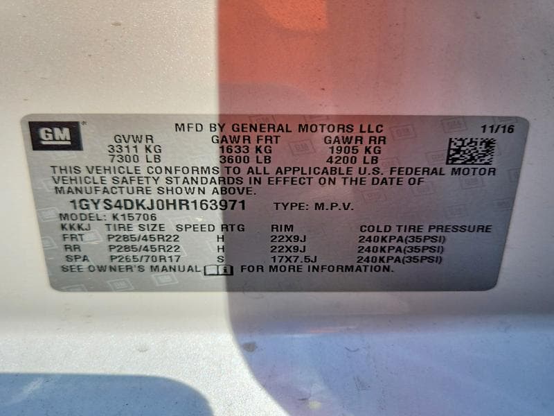 2017 CADILLAC ESCALADE PLATINUM PLATINUM 12