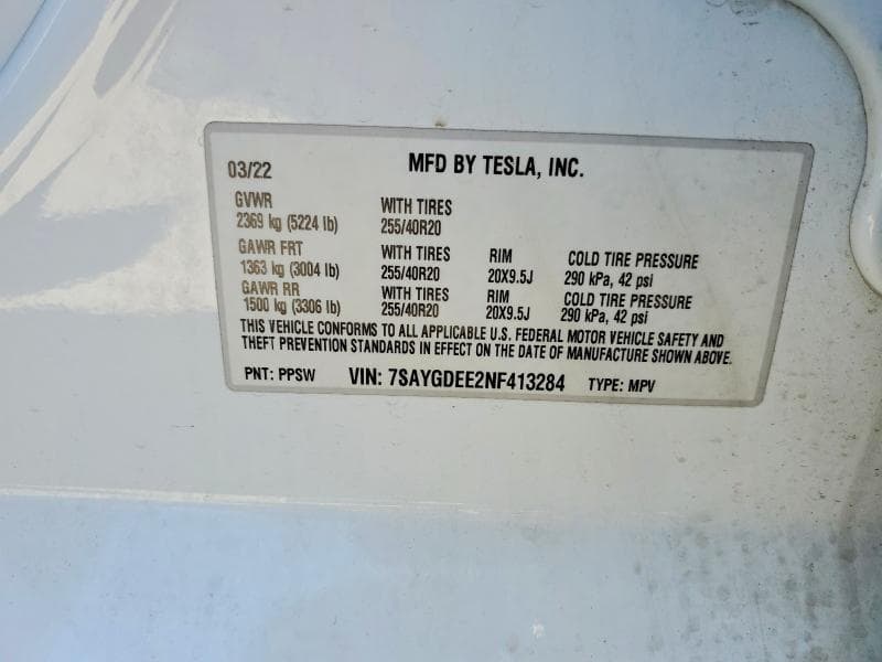 2022 TESLA MODEL Y 13
