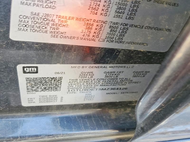 2021 GMC SIERRA K1500 SLT K1500 SLT 12