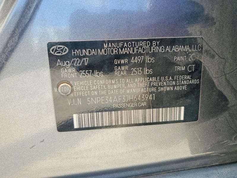2018 HYUNDAI SONATA LIMITED 13
