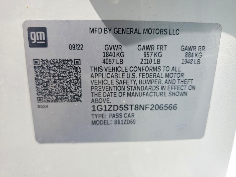2022 CHEVROLET MALIBU LT 12