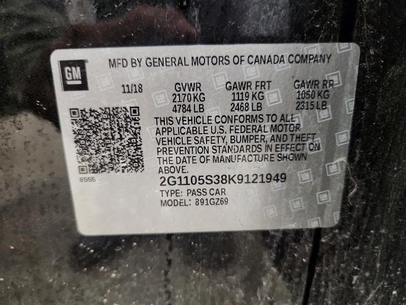 2019 CHEVROLET IMPALA PREMIER 12