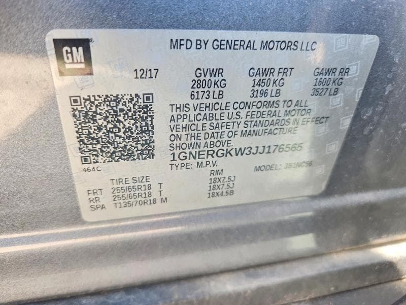 2018 CHEVROLET TRAVERSE LT 13