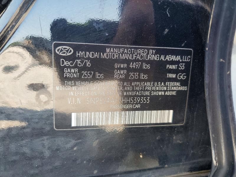 2017 HYUNDAI SONATA SE 12