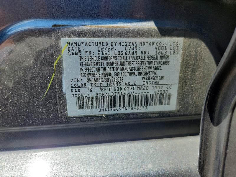 2022 NISSAN SENTRA SV SV 13