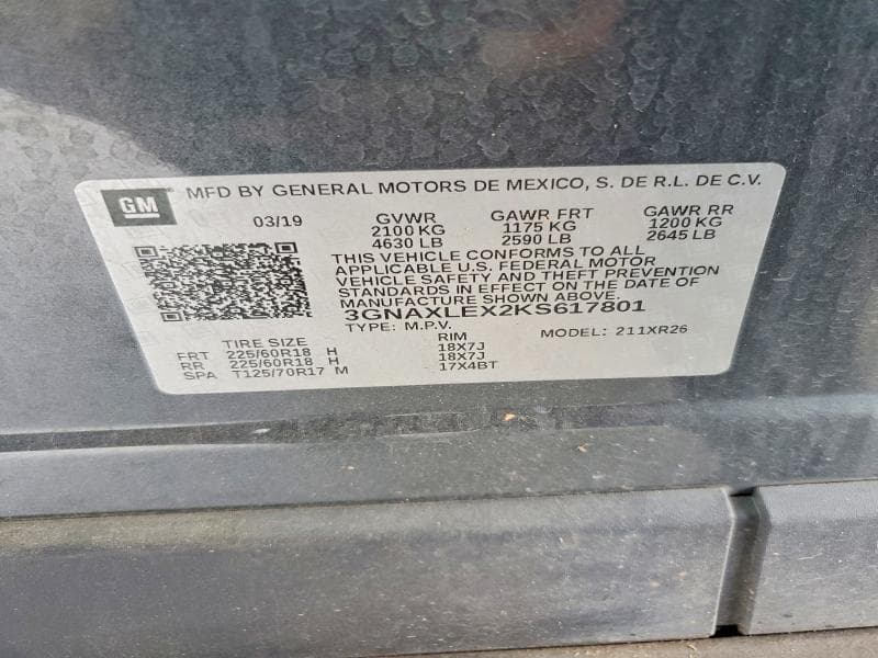2019 CHEVROLET EQUINOX LT 12