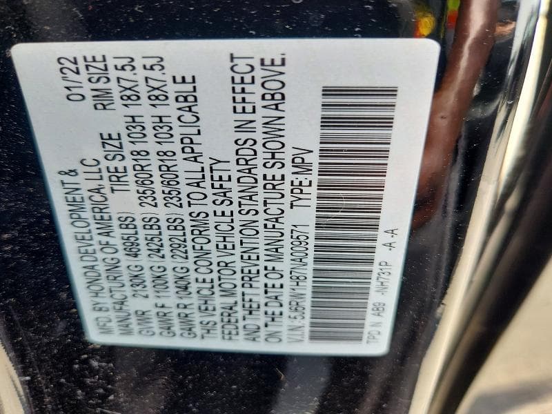 2022 HONDA CR-V EXL 13