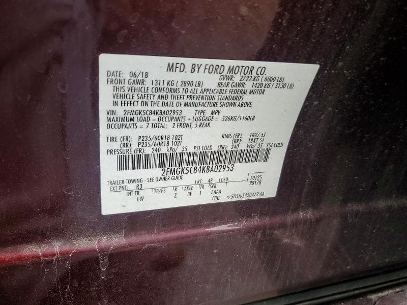 2019 FORD FLEX SEL 13