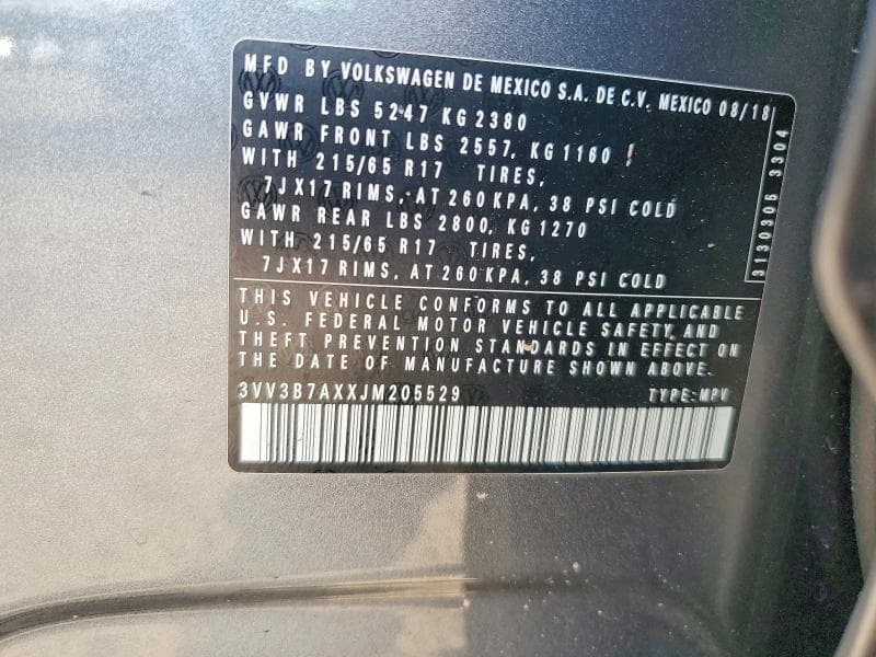 2018 VOLKSWAGEN TIGUAN SE SE 14