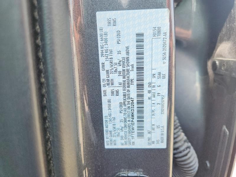 2021 FORD F150 SUPERCREW 12