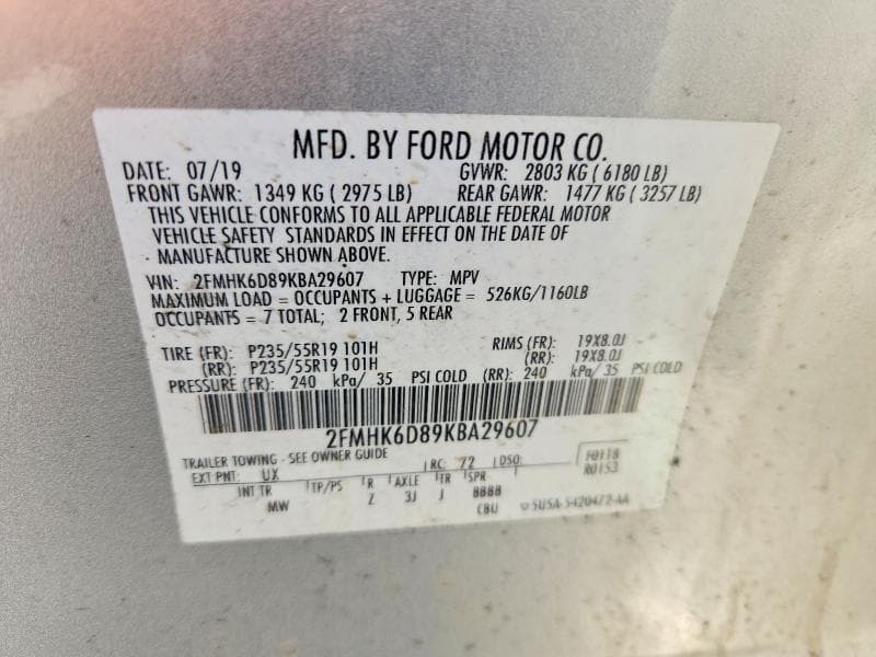 2019 FORD FLEX LIMITED LIMITED 13