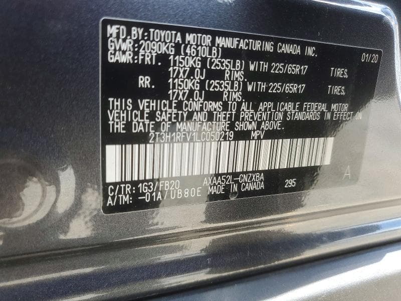 2020 TOYOTA RAV4 LE 14