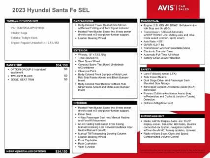 2023 HYUNDAI SANTA FE SEL 13