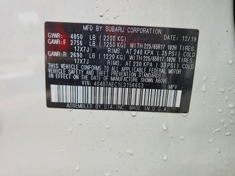 2020 SUBARU OUTBACK PREMIUM PREMIUM 14