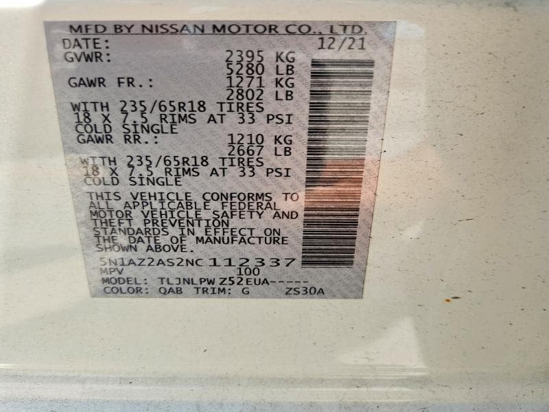 2022 NISSAN MURANO S 13
