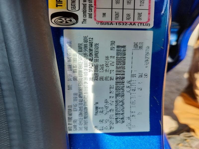 2019 FORD FIESTA SE SE 12